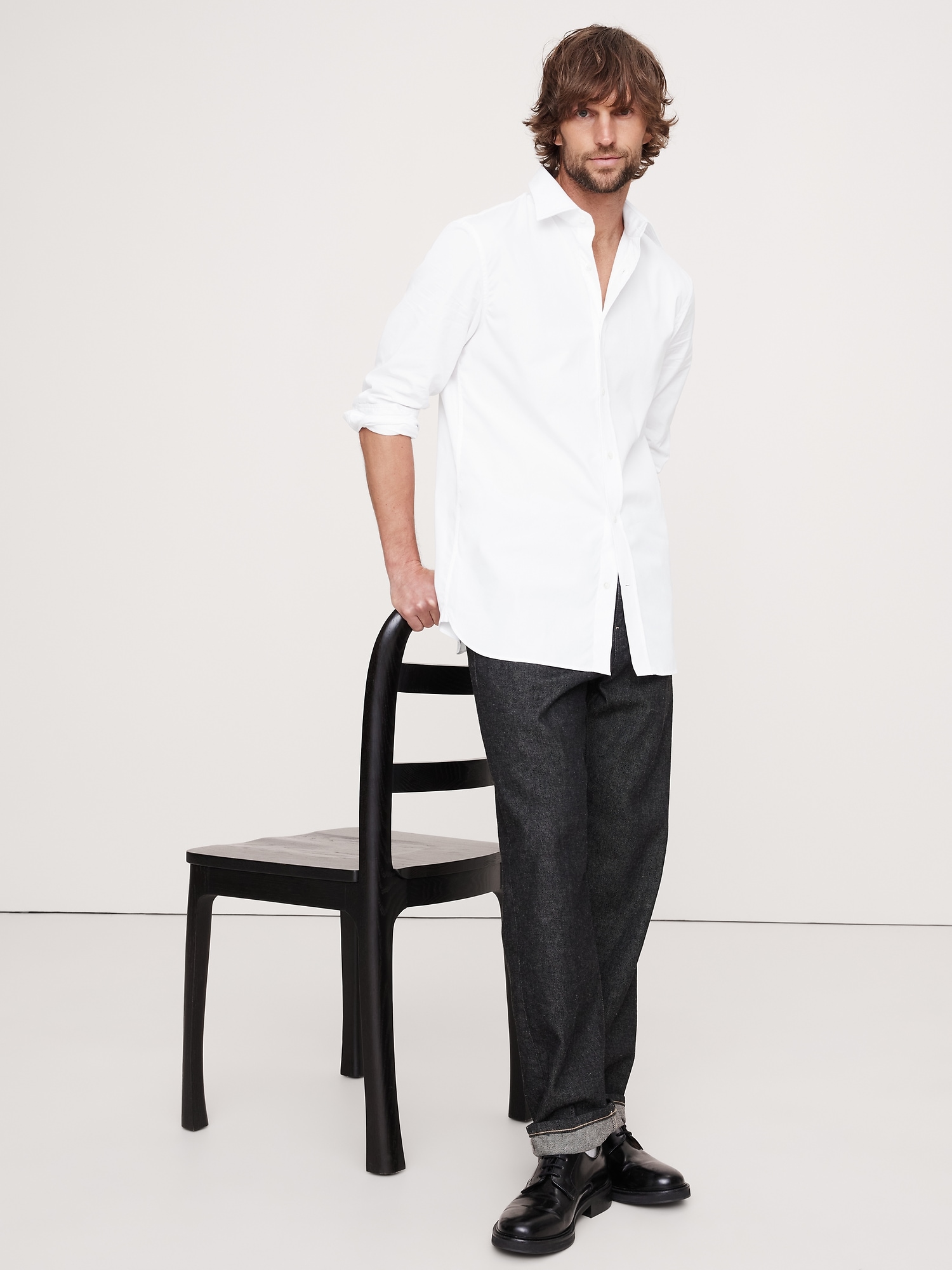 Standard-Fit Premium Cotton Poplin Dress Shirt