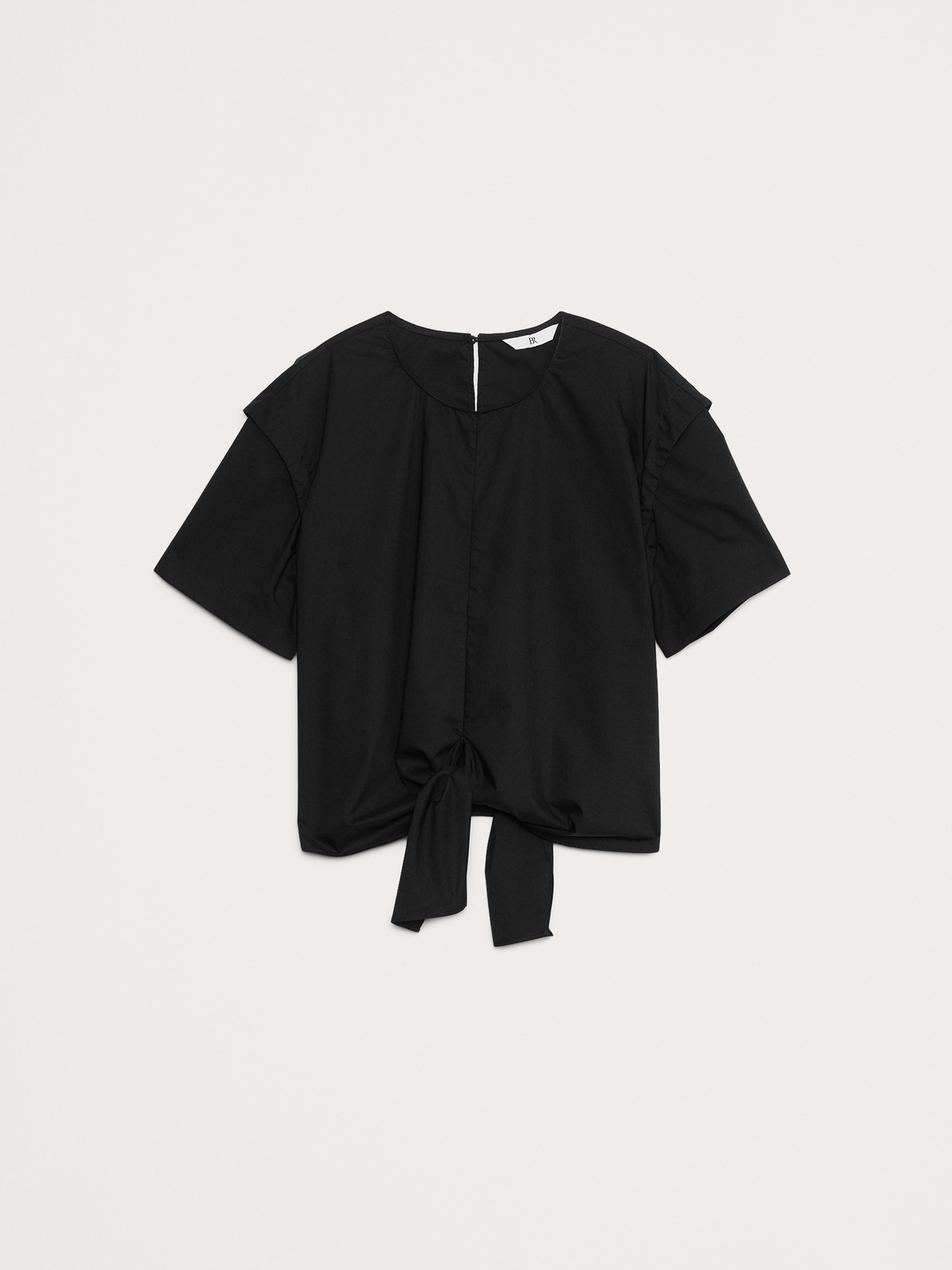 Cotton Poplin Tie-Front Top