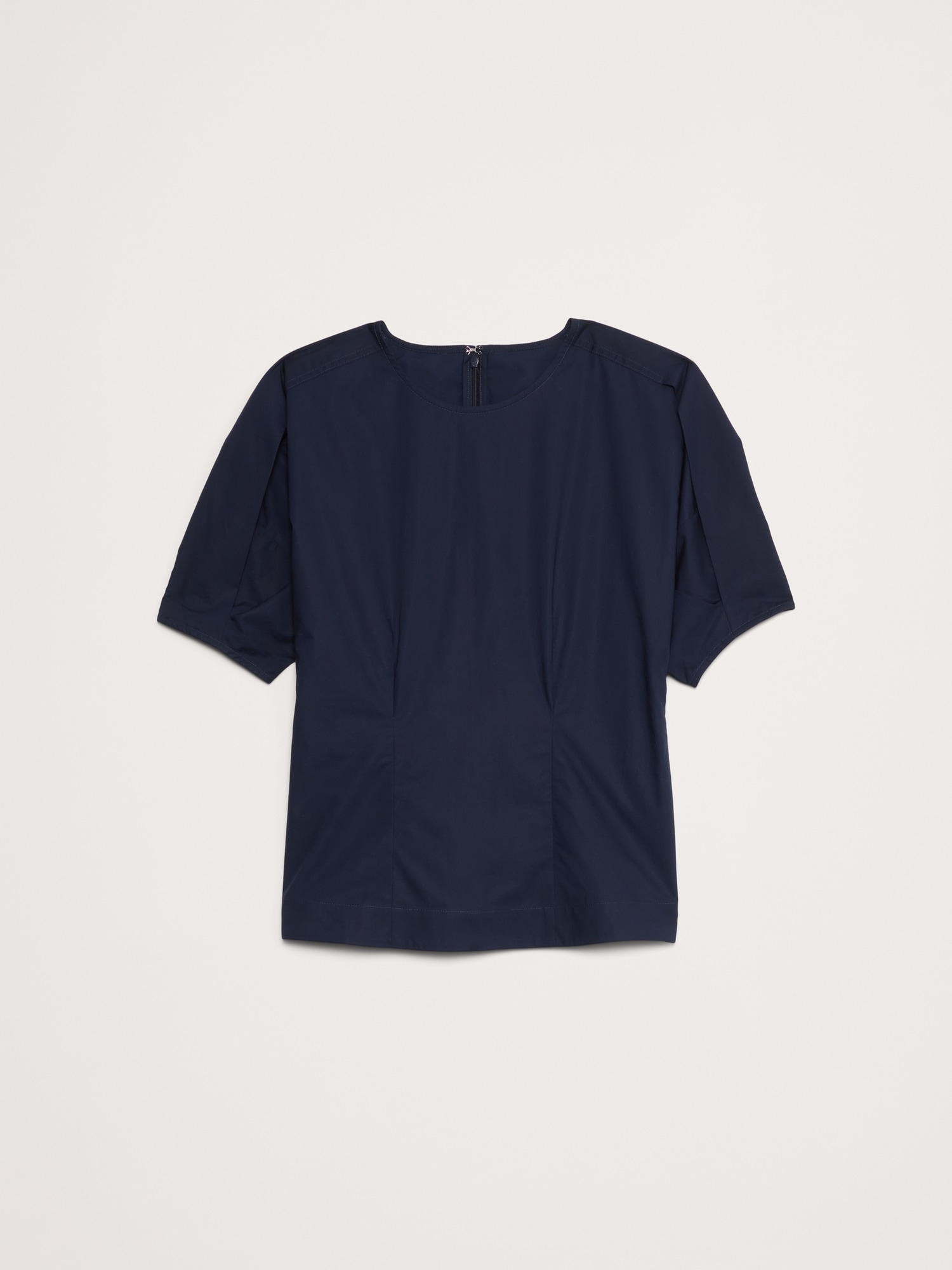 Cotton Poplin Puff-Sleeve Top