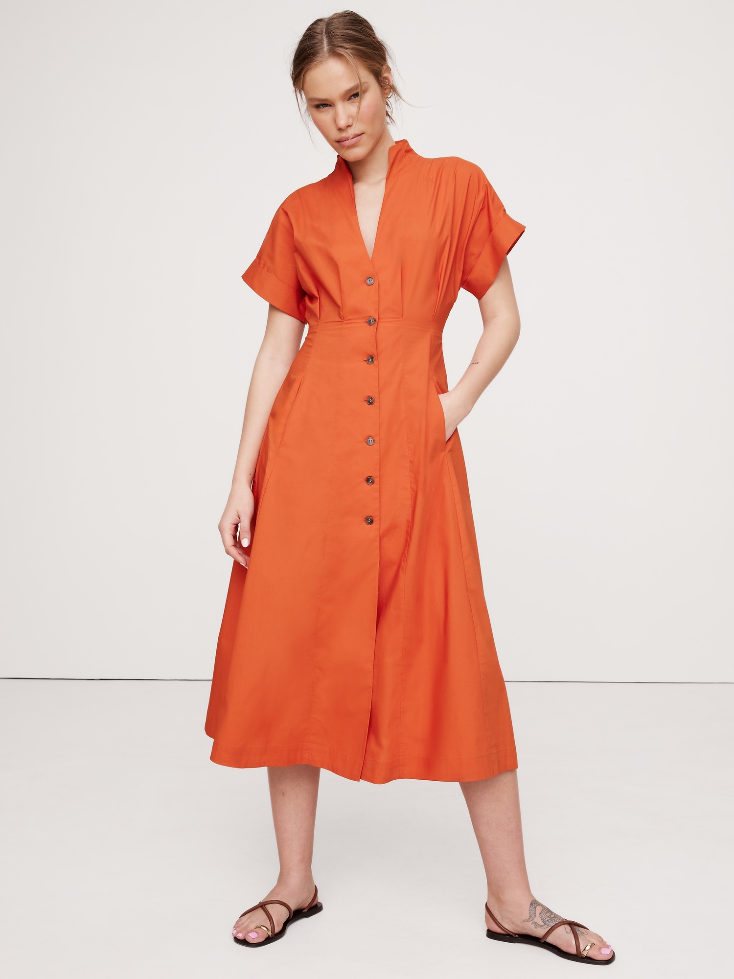 Cotton Poplin Shirt Dress