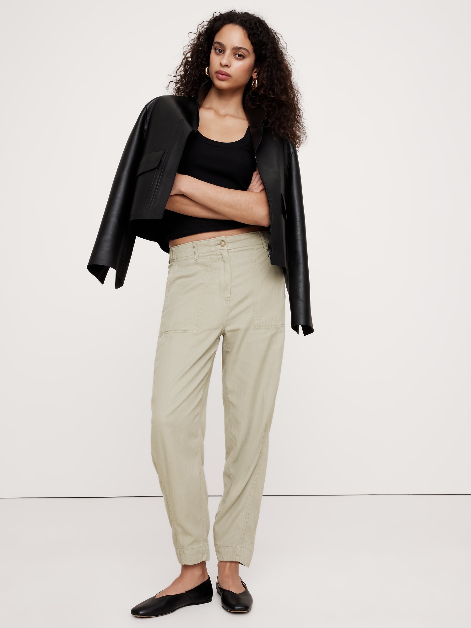 Super-Soft Soma High-Rise Barrel-Leg Pant
