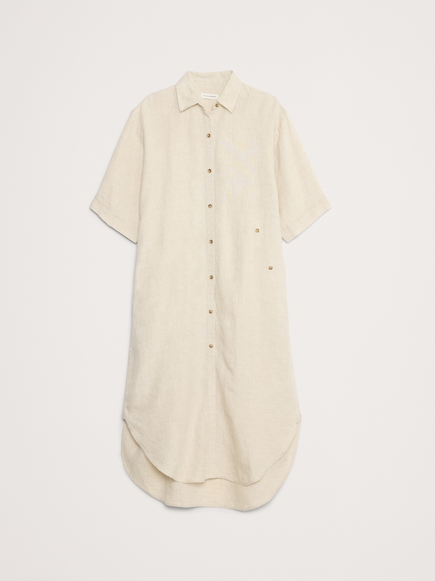 Linen Asymmetrical Shirt Dress