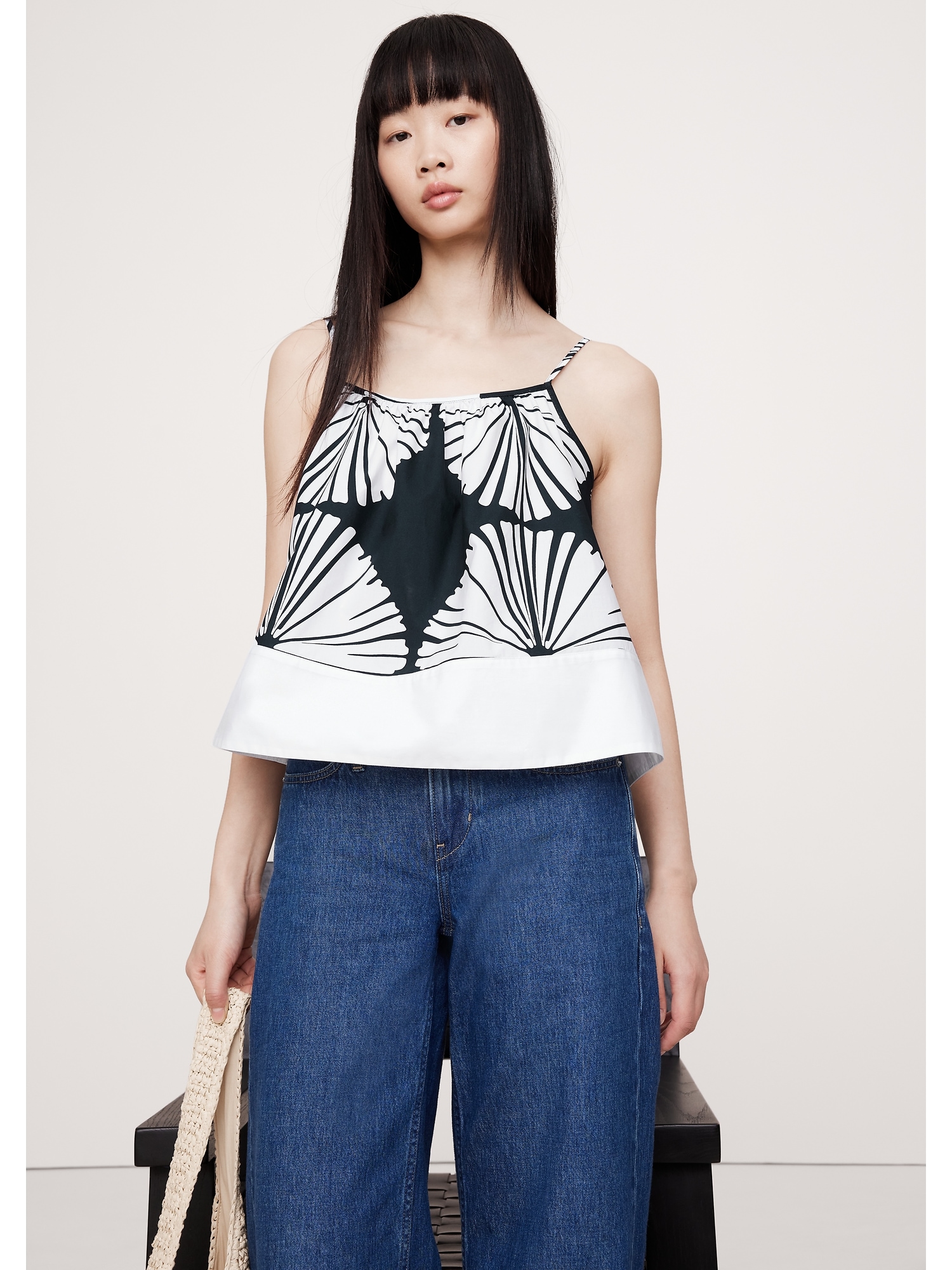 Color-Block Cotton Poplin Tank