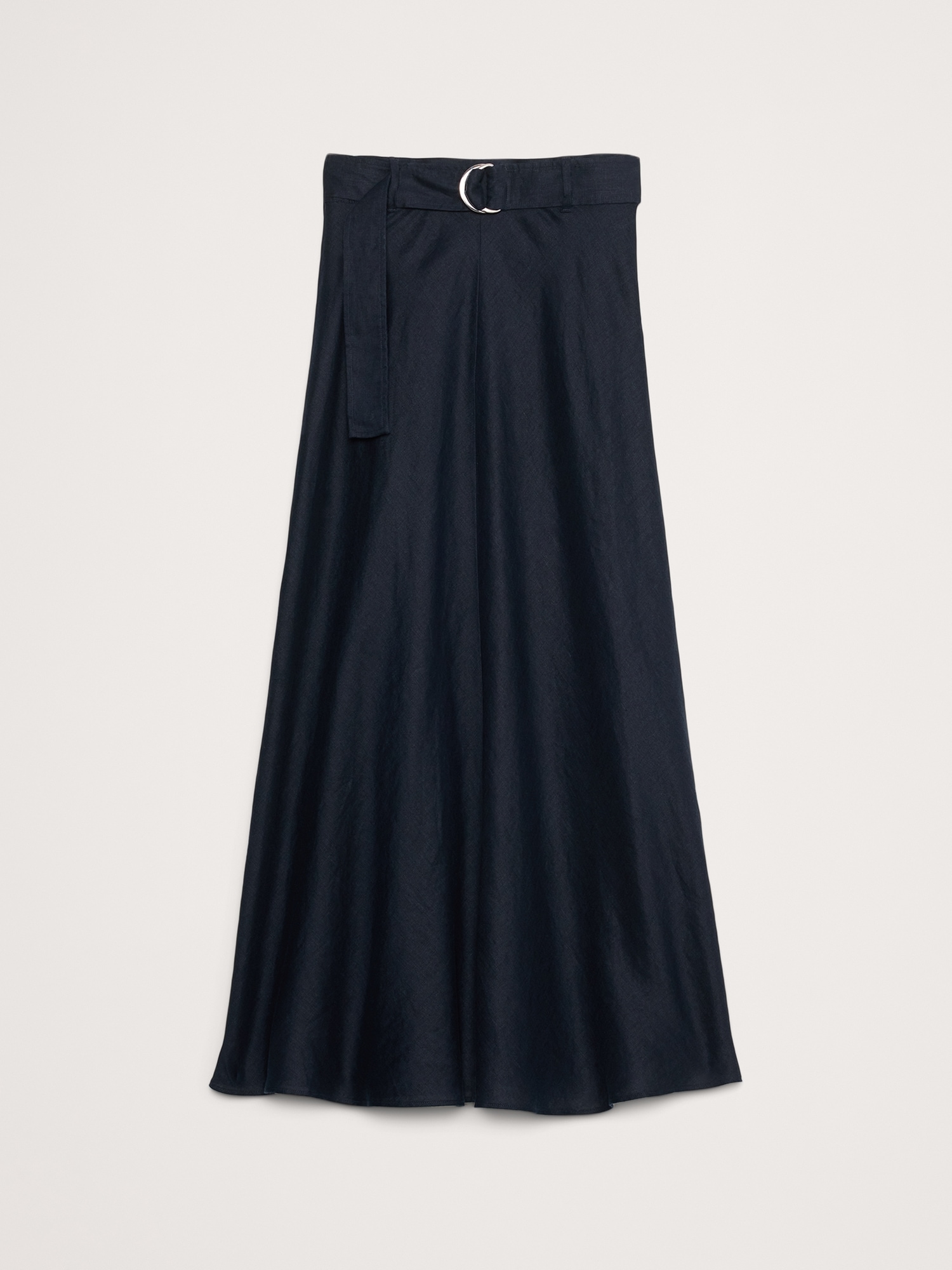 Belted Linen Maxi Skirt