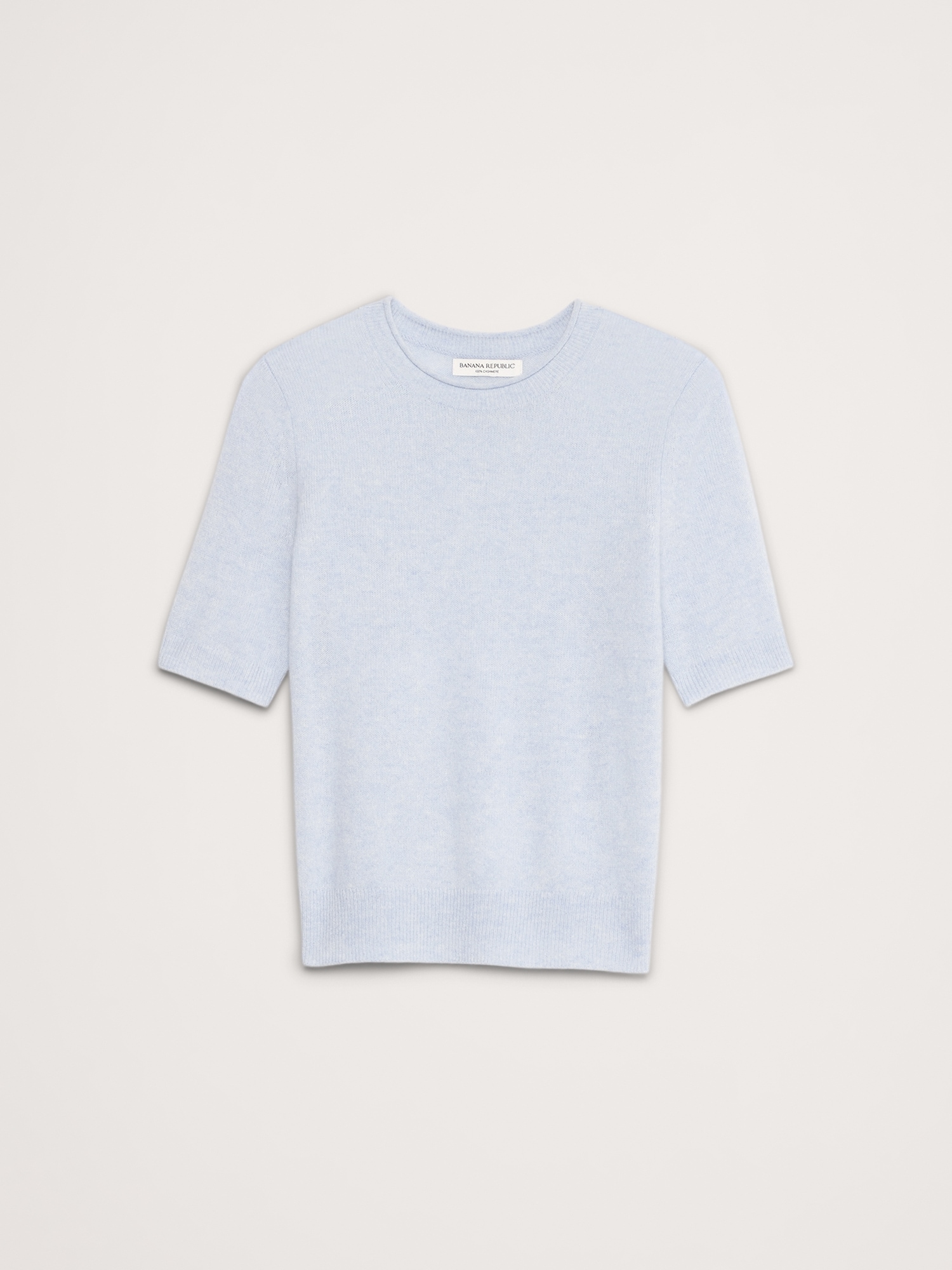 Lightweight Cashmere Short-Sleeve Sweater